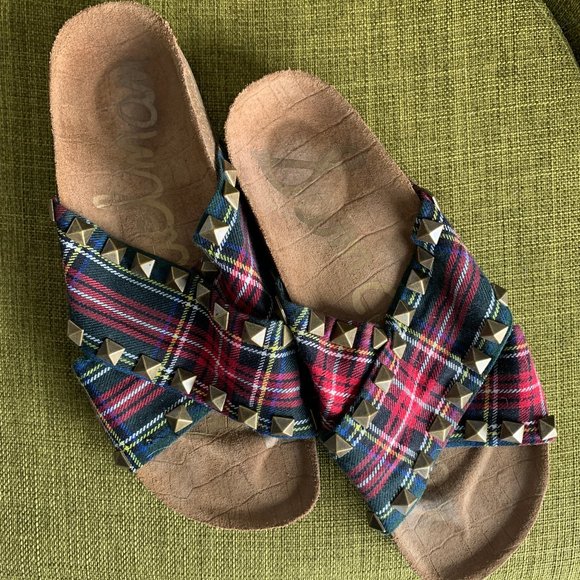 Sam Edelman Shoes - {3FOR$15} SAM EDELMAN Plaid Studded Sandals